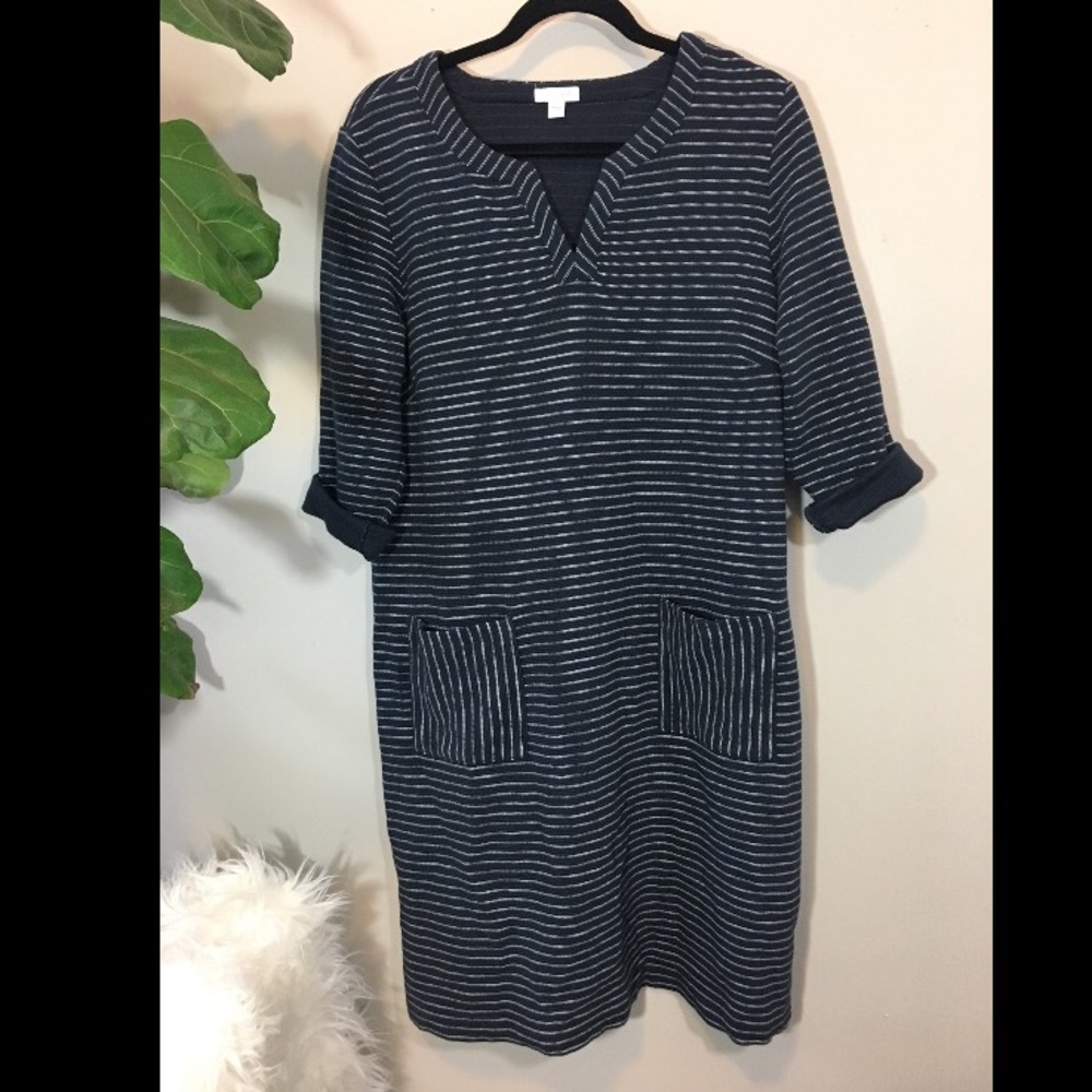 J.Jill Striped Dress With Pockets